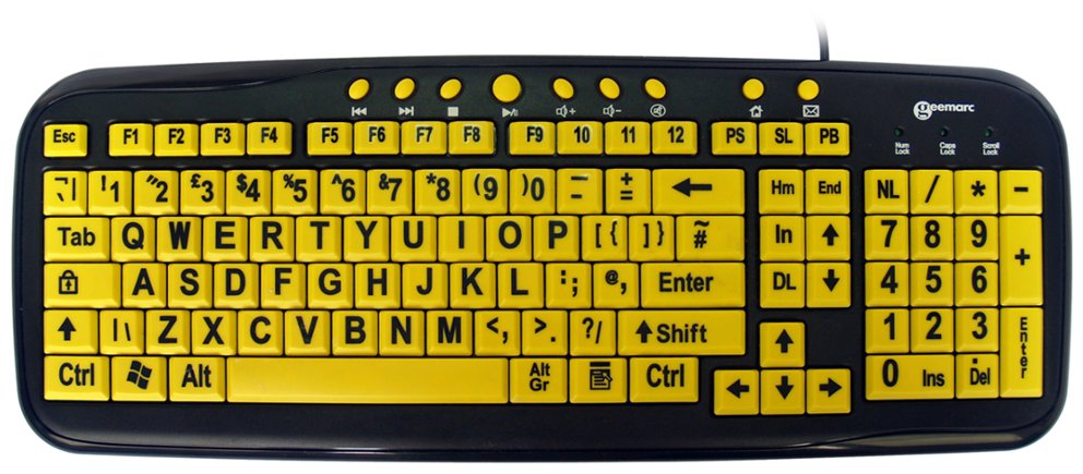 Example of a high contrast keyboard