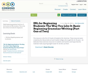 ESL for Beginning Students textbook