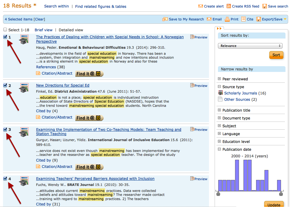 Databases ERIC Library Resources for Special Education Students