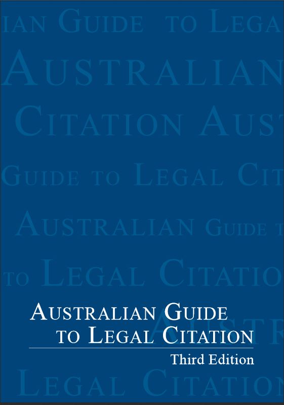 Home Australian Guide to Legal Citation Library