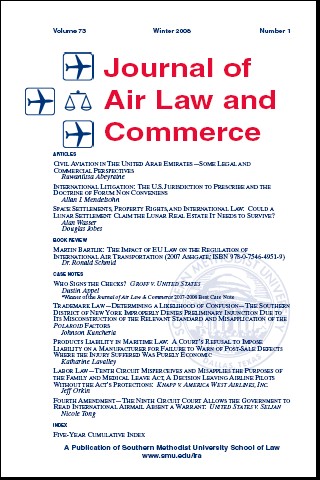 Journal of Air Law and Commerce Cover