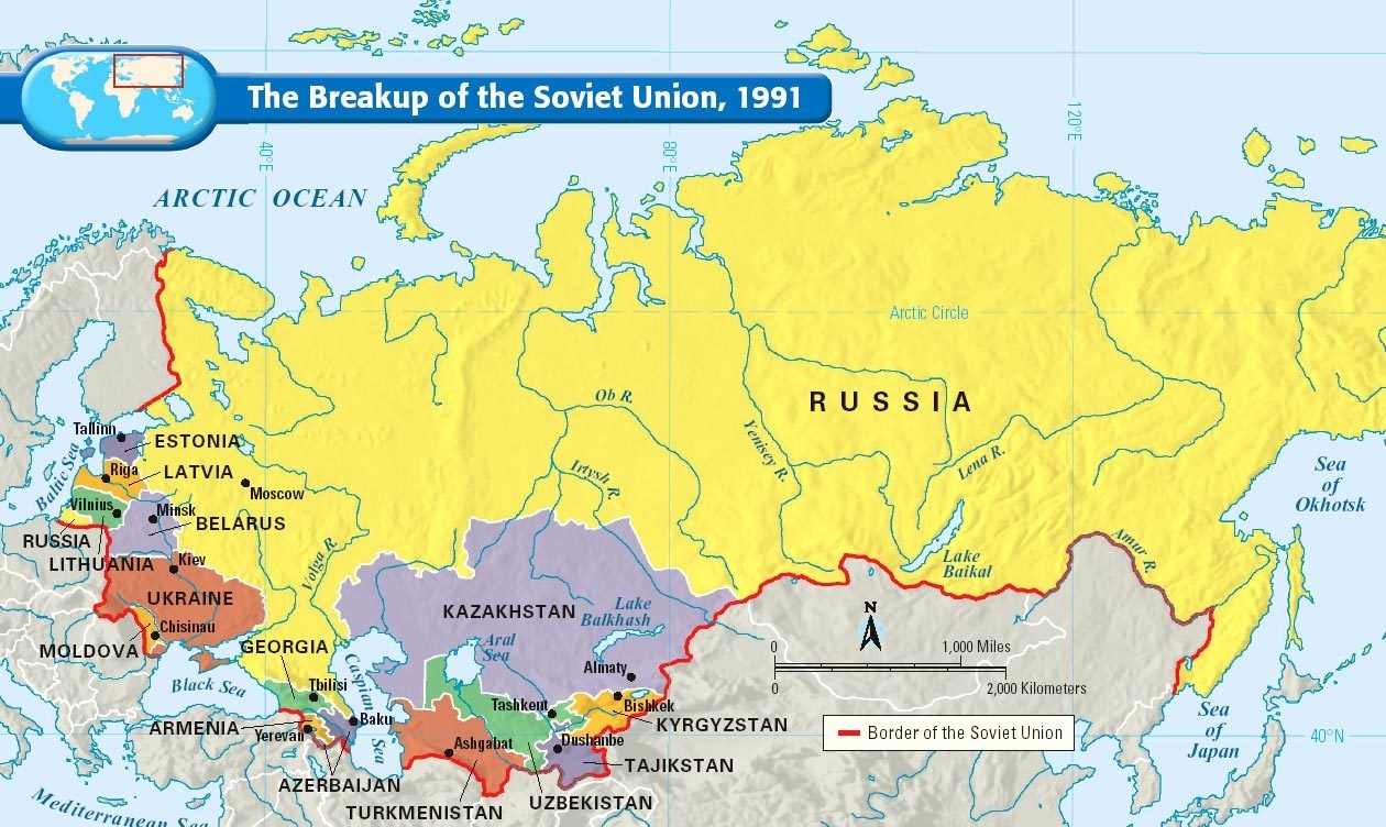 Map of Soviet Union break up