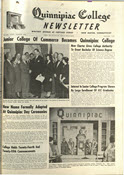 Chronicle first page, headline "Juniior College of Commerce Becomes Quinnipiac College" Summer 1951