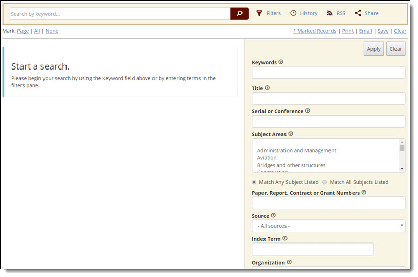 Image showing the new TRID database interface.