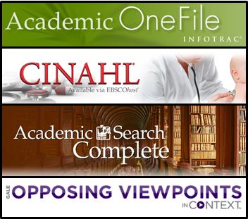 Logos from several example databases.