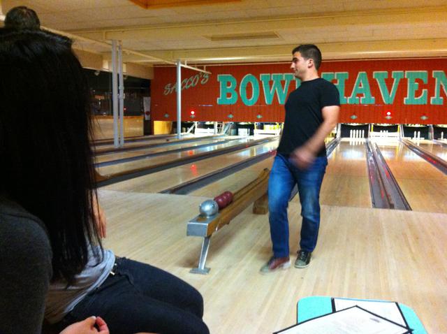 Candlepin bowling with Christina, Iñigo, and Jialiya