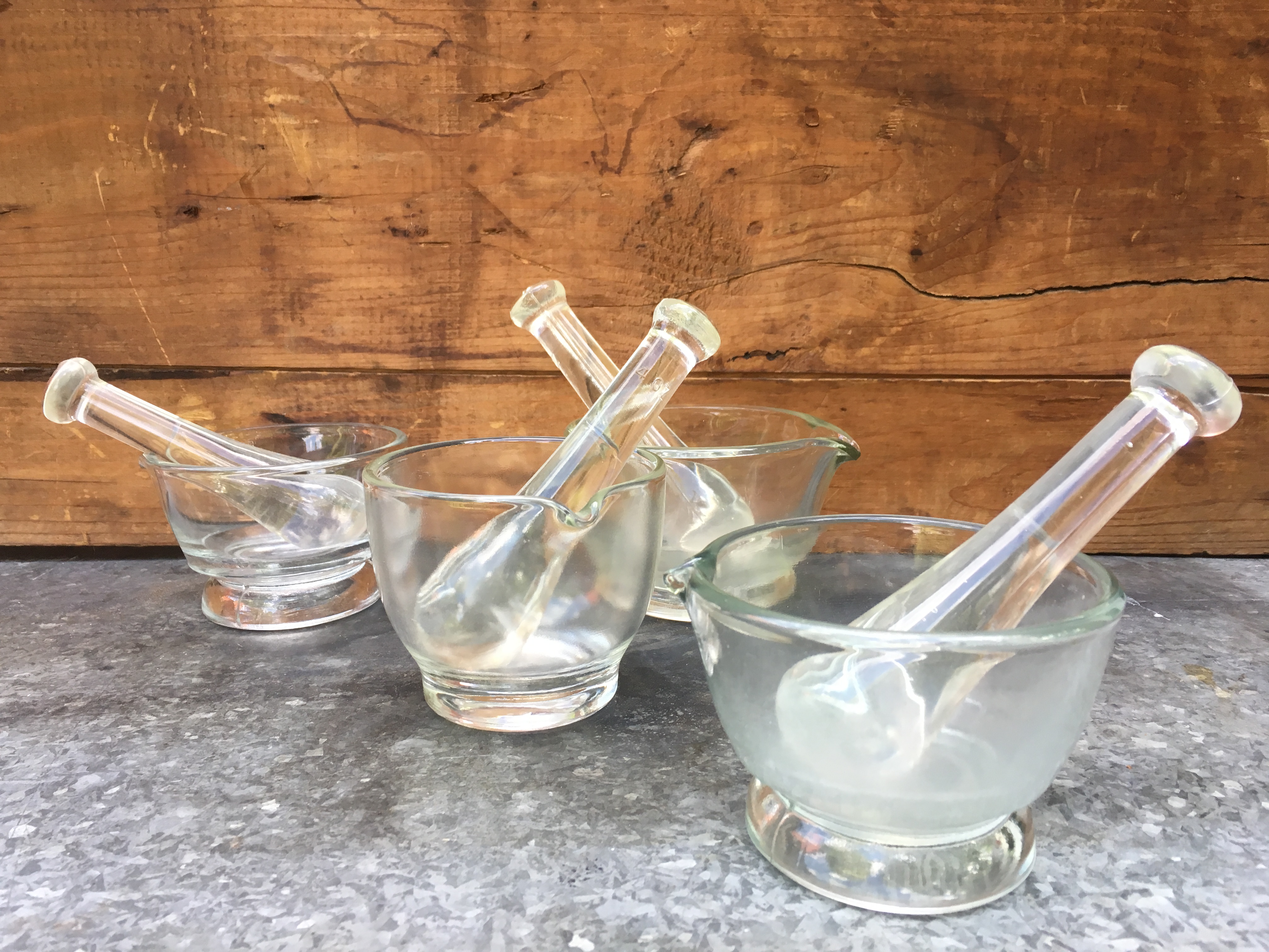 Clear Glass Pestle and Mortars