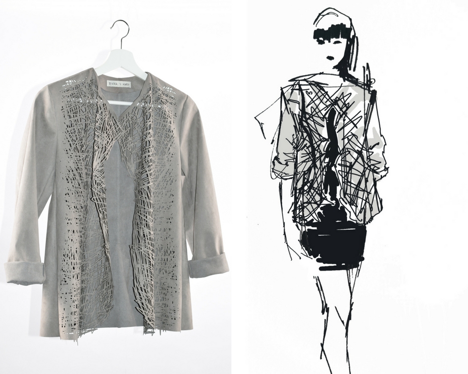 Suede Jacket - Drawn Front Panels