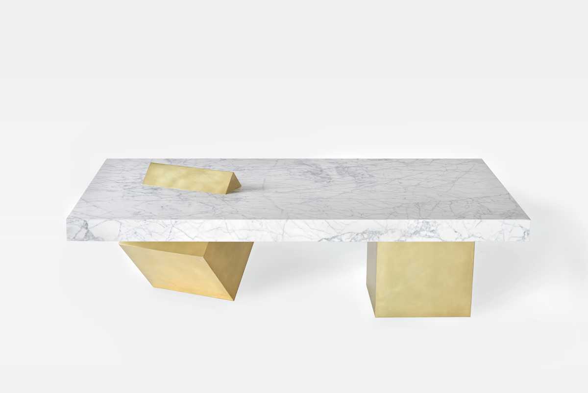 COEXIST Marble and Brass Coffee Table
