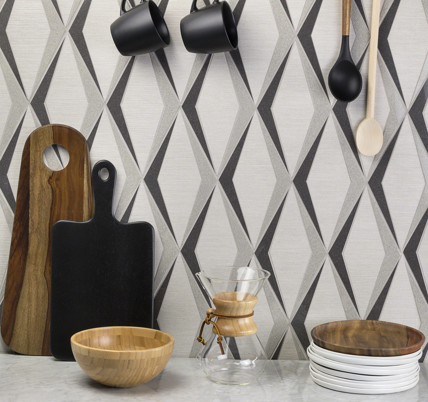 Best Ways to Use Tile - Ascot from the Gabardine Collection by Stacy Garcia │New York for TileBar - Life-Styled.net
