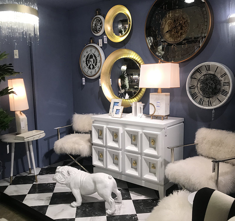 AB Home paired with black and white gold accents and fur for a glam look