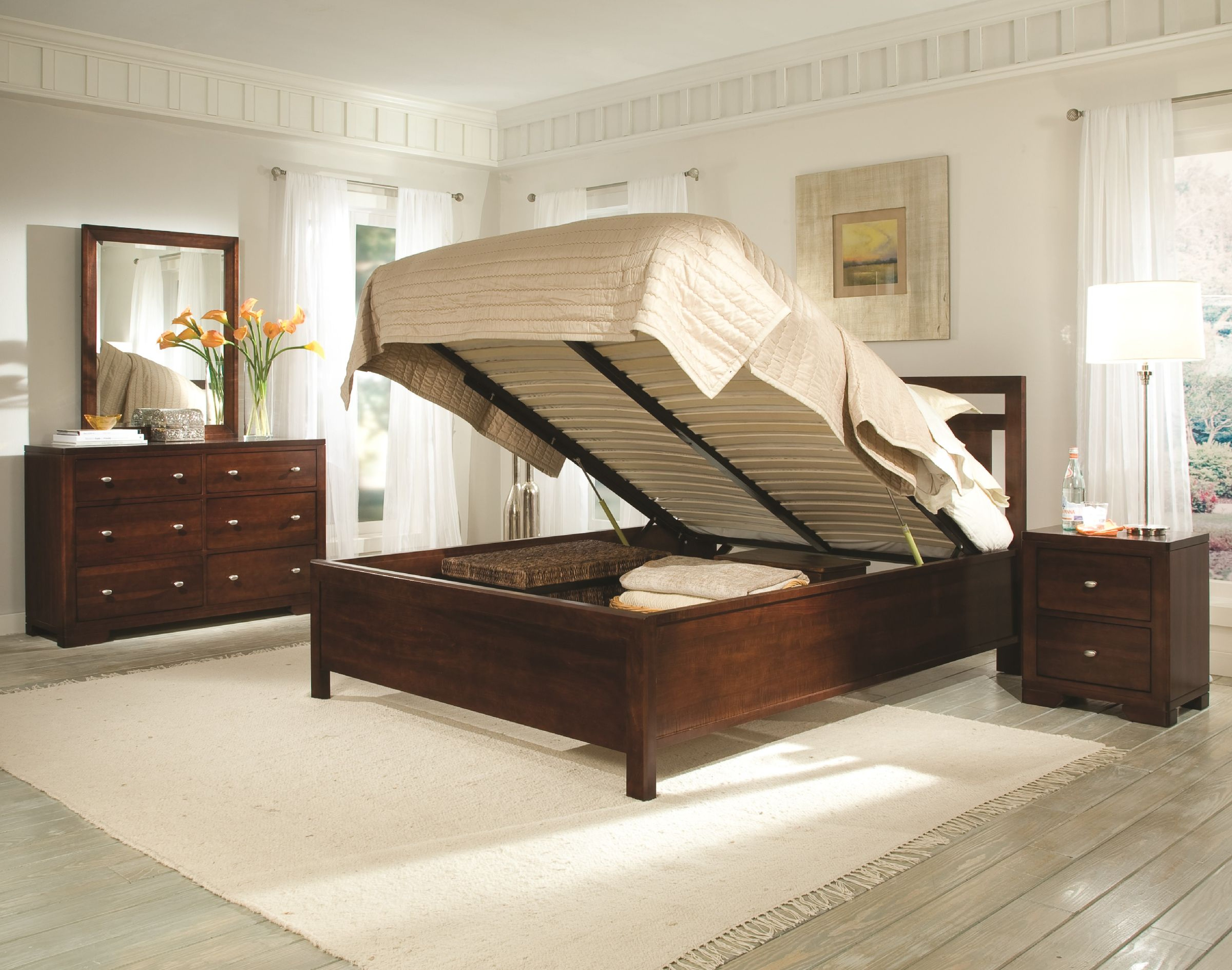 Life-Styled by Stacy Garcia_Furniture Lighting & Decor_Durham Furniture’s Symmetry Lift Storage Bed