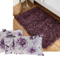 Life-Styled by Stacy Garcia_2020 Mother's Day Gift Guide_Stay by Stacy Garcia Set of 3 Watercolor Floral Pillows and SStay by Stacy Garcia 27" x 45" Space Dye Bubble Shag Accent Rug