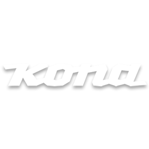 Kona bike brand logo in white
