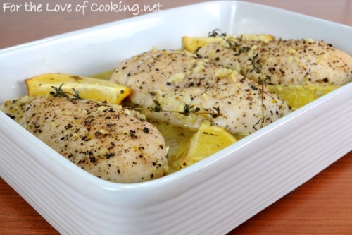 Lemon & Thyme Baked Chicken Breasts ©2016 For the Love of Cooking