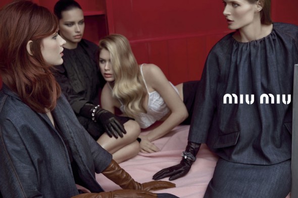 Bette Franke, Adriana Lima, Doutzen Kroes e Malgosia Bela 201212-miu-miu-campanha-2