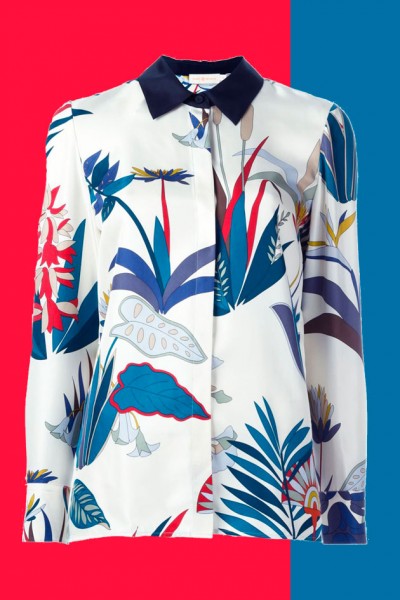 Tory Burch (R$ 2.040, à venda na Farfetch) com plantas coloridas 010916-camisa-florida-trabalho-7