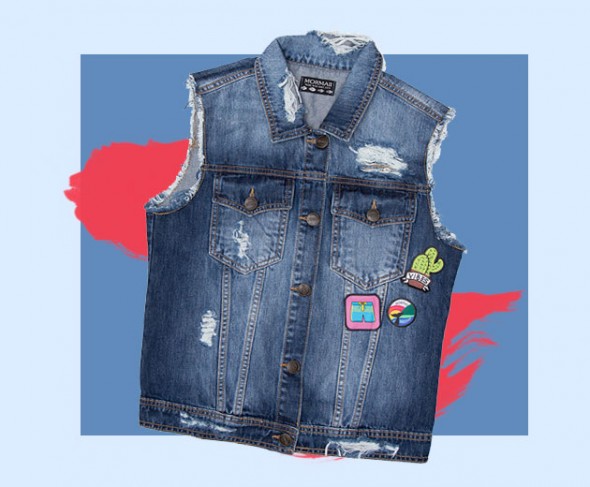Colete jeans: rasgadinho da Mormaii (R$ 338) 71216-mormaii-patch