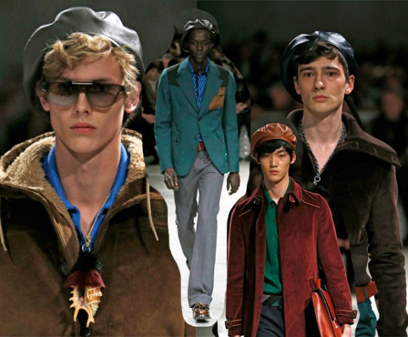 Boinas de couro na Prada, que tal? Clica pra ver mais 180117-boina-masc-oi-2017-18-prada