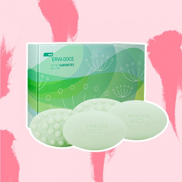 Kit de sabonetes de erva doce com esferas massageadoras da Needs (R$ 16,99) à venda na Drogasil e Droga Raia 010517-banhoadoiskit
