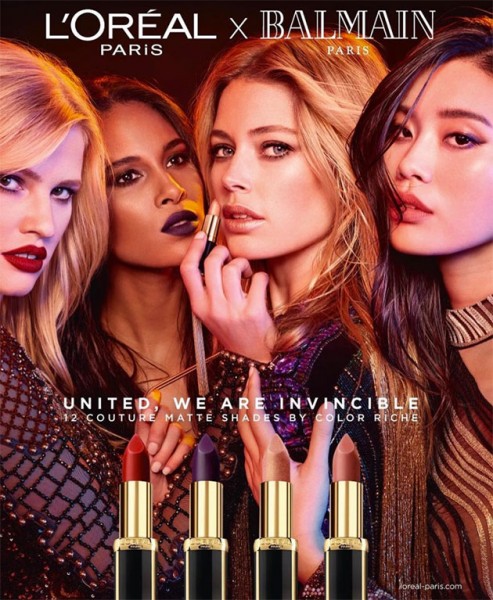 Lara Stone, Cindy Bruna, Doutzen Kroes e Ming Xi nesse clique 240817-balmain-loreal-04