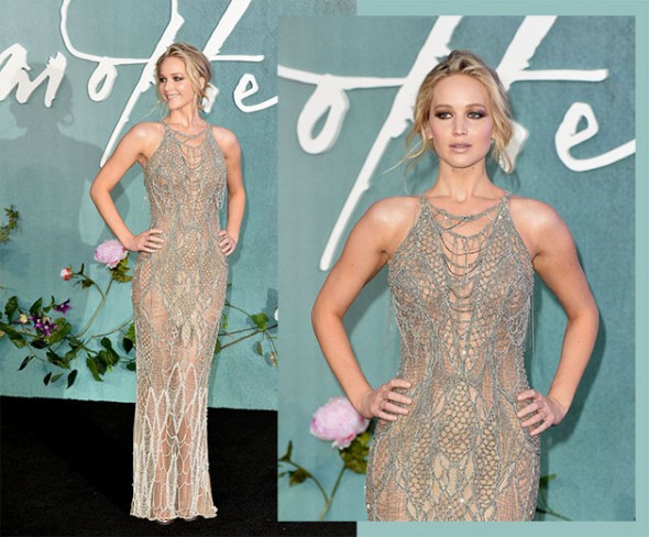 Jennifer Lawrence musa de Atelier Versace brilhante - clica na foto pra ver mais! 140917-jenlawrence-redcarpet