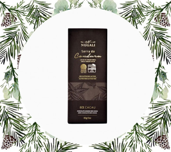 Chocolate Nugali, Serra do Conduru, com 80% cacau, à venda no Empório Sabor e Cia por R$ 22,99 131218-cesta-de-natal-presente-comestivel-03