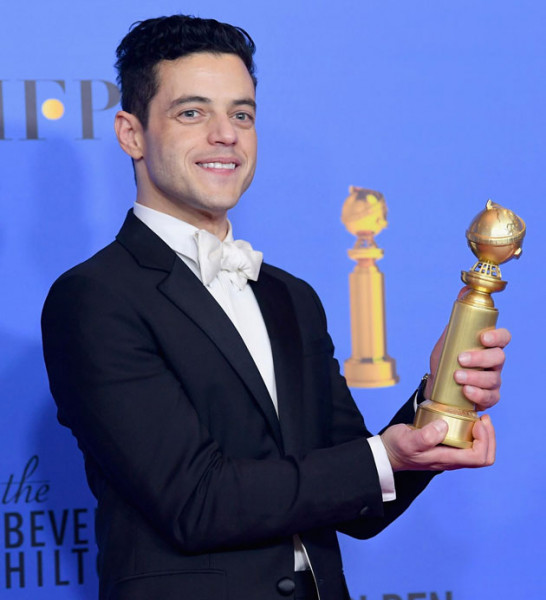Rami Malek, que fez Freddy Mercury no filme 090119-goldenglobe-01