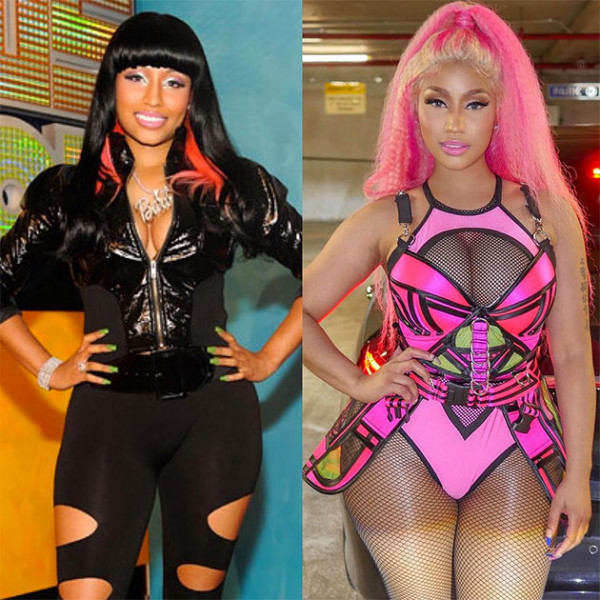 A Nick Minaj continua poderosa, se jogando no neon até no cabelo! 150119-10yearchallenge12