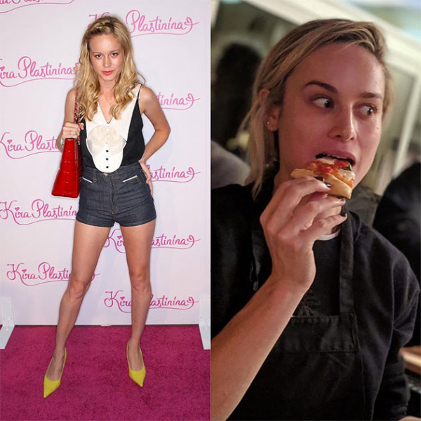 Brie Larson depois de 10 anos e um Oscar, comendo uma bela pizza 150119-10yearchallenge4