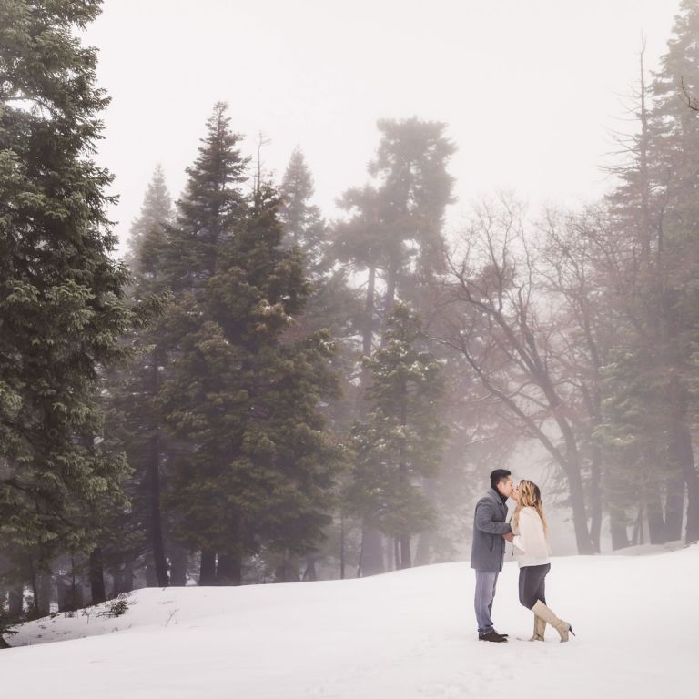 00 Green Valley Lake Snowy Winter Engagement Photography