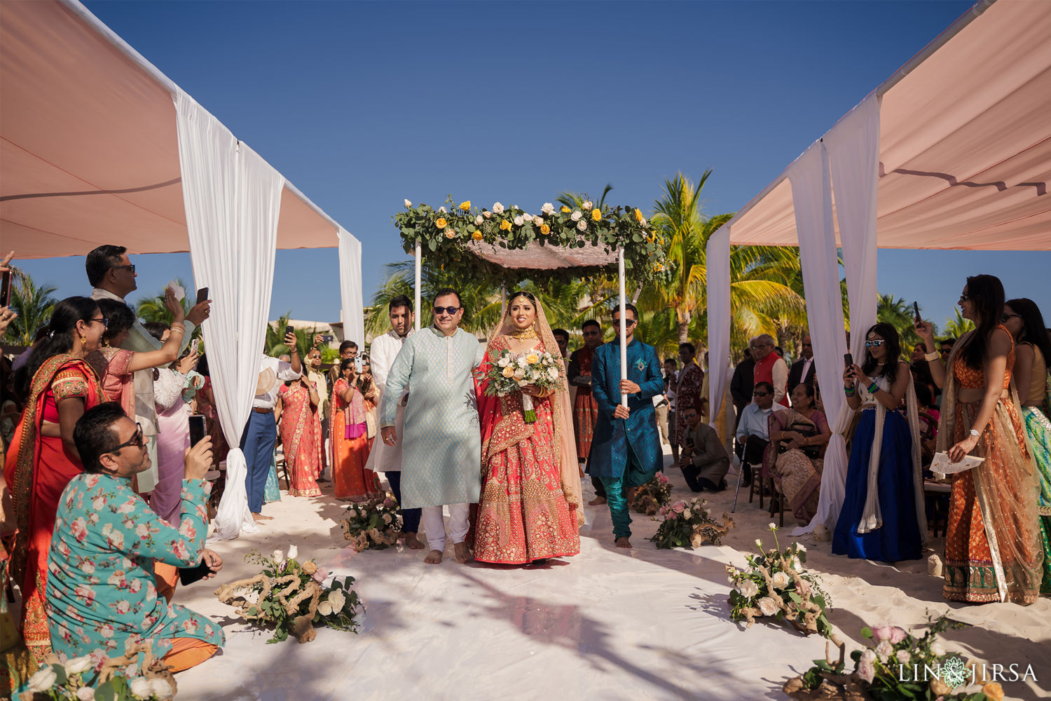 Wedding Ceremony Bride Entrance Royalton Riviera Cancun Indian Wedding