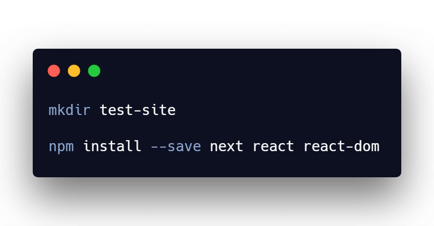 Installing NextJS and React in terminal