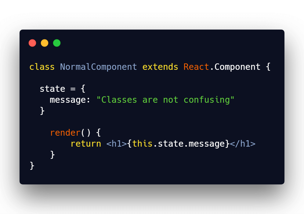 Basic React component with state and displaying state message