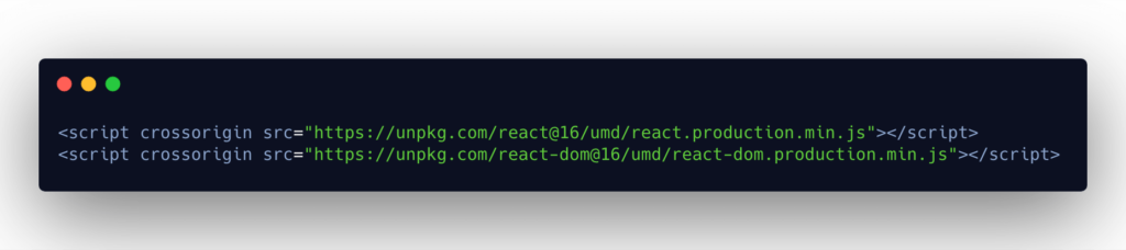 Downloading React via CDN links