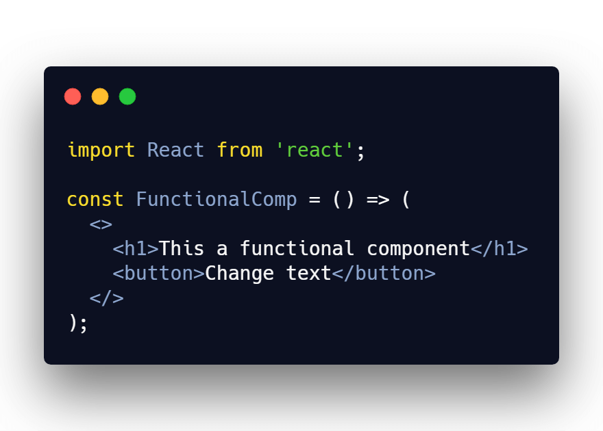 Basic React functional component