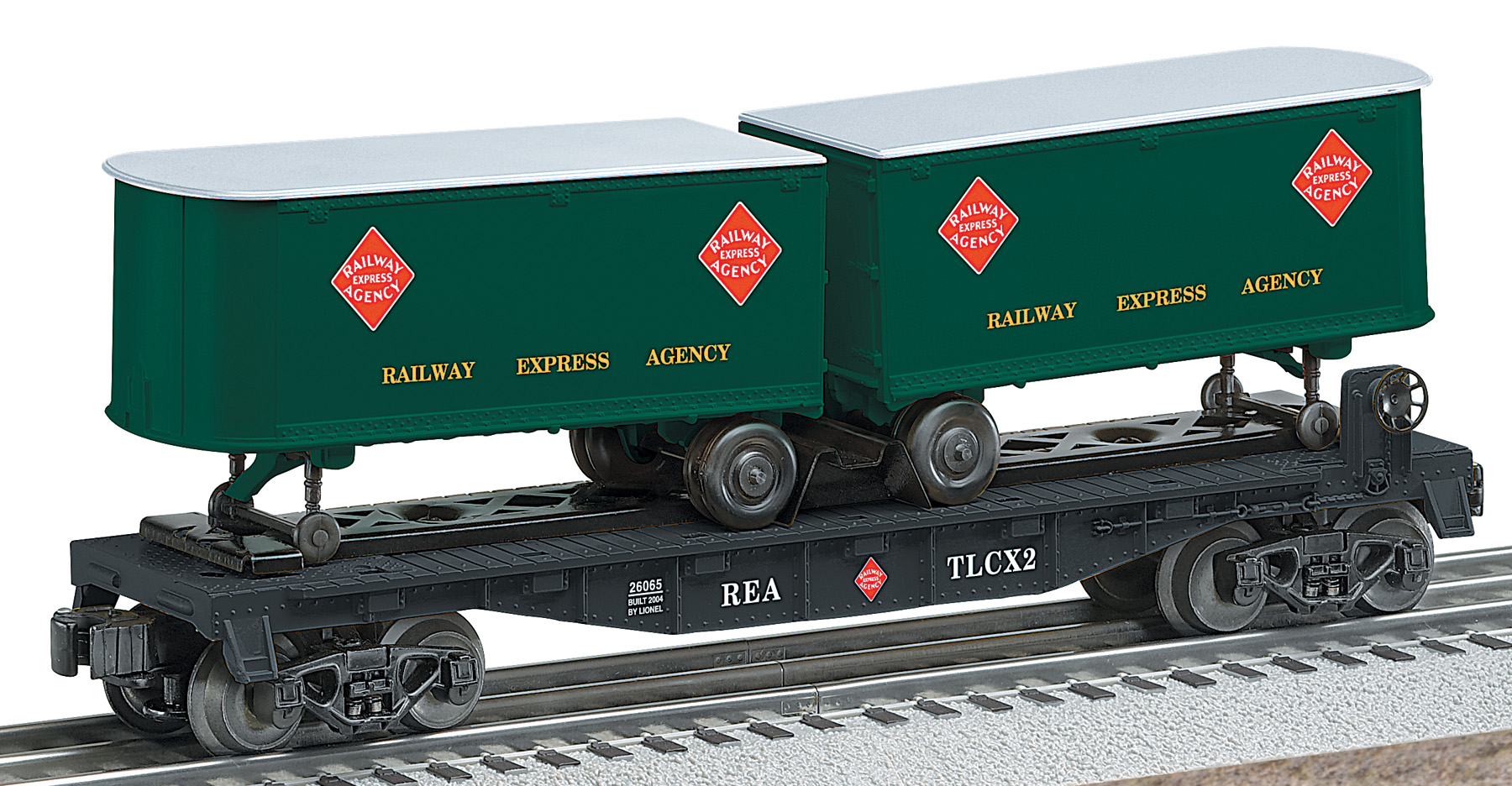 Railway Express Agency O27 Flat Car w/Piggyback Trailers
