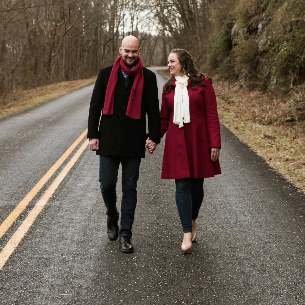 Lisa Castellani and Kyle Phillips Walking on the Blue Ridge Parkway