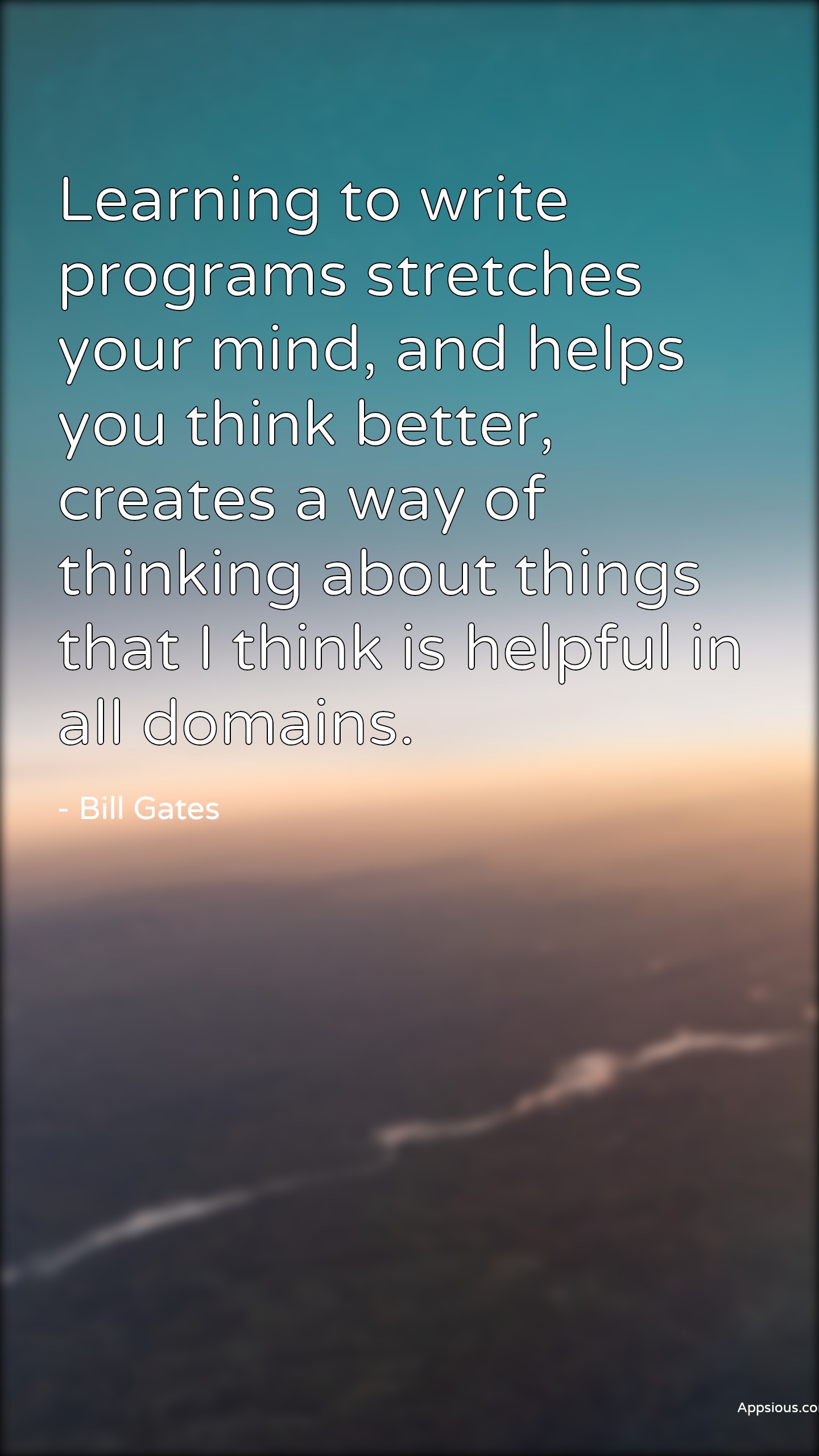 Learning to write programs stretches your mind, and helps you think better, creates a way of thinking about things that I think is helpful in all domains. Learning to write programs stretches your mind, and helps you think better, creates a way of thinking about things that I think is helpful in all domains.