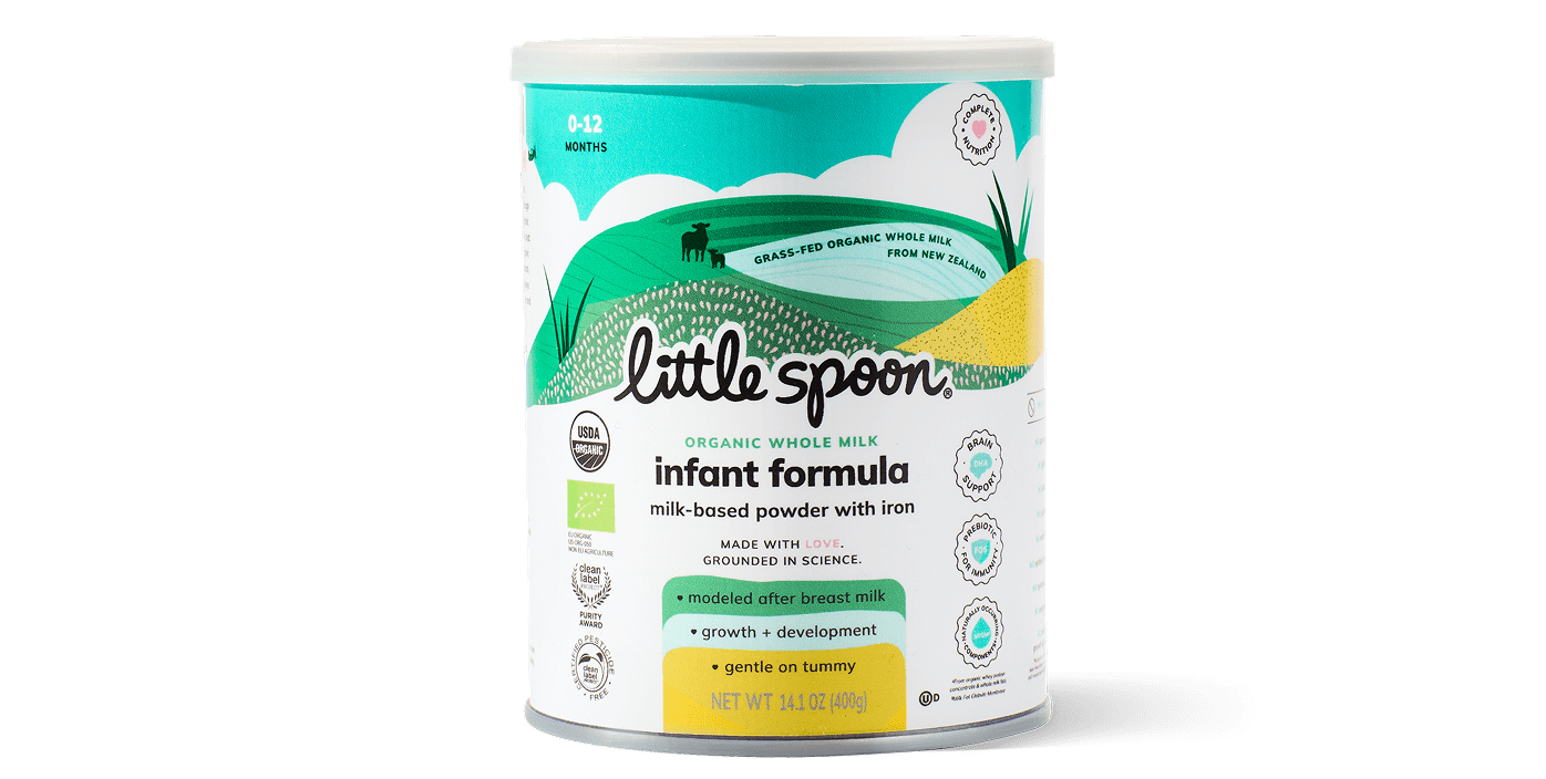 A can of Little Spoon Organic Whole Milk Infant Formula