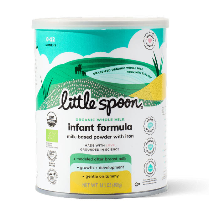 A can of Little Spoon Organic Whole Milk Infant Formula