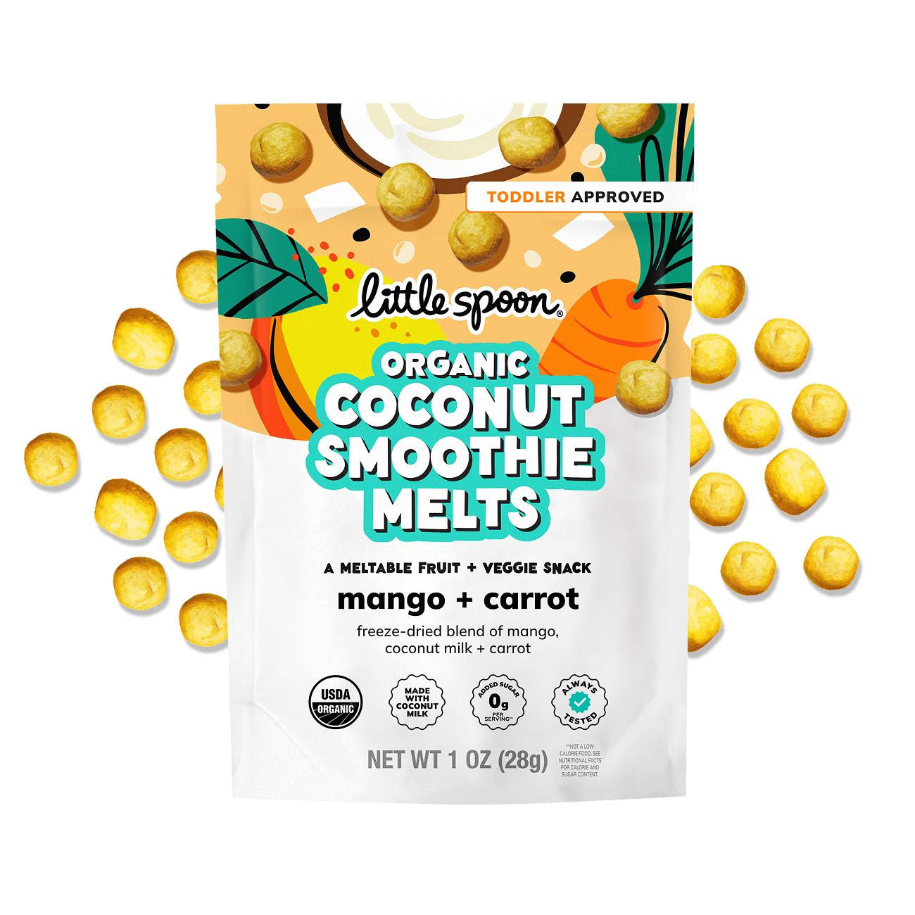 Snack of Mango + Carrot Coconut Smoothie Melts