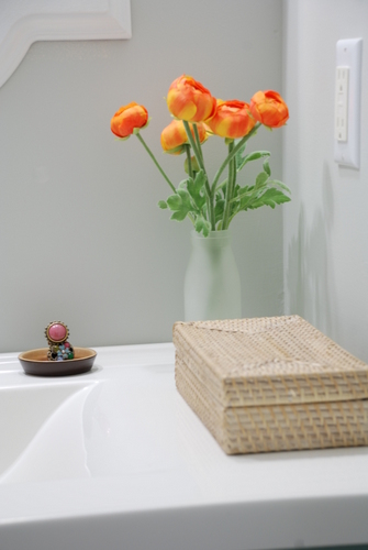 small bathroom makeover reveal benjamin moore moonshine target threshold ranunculus