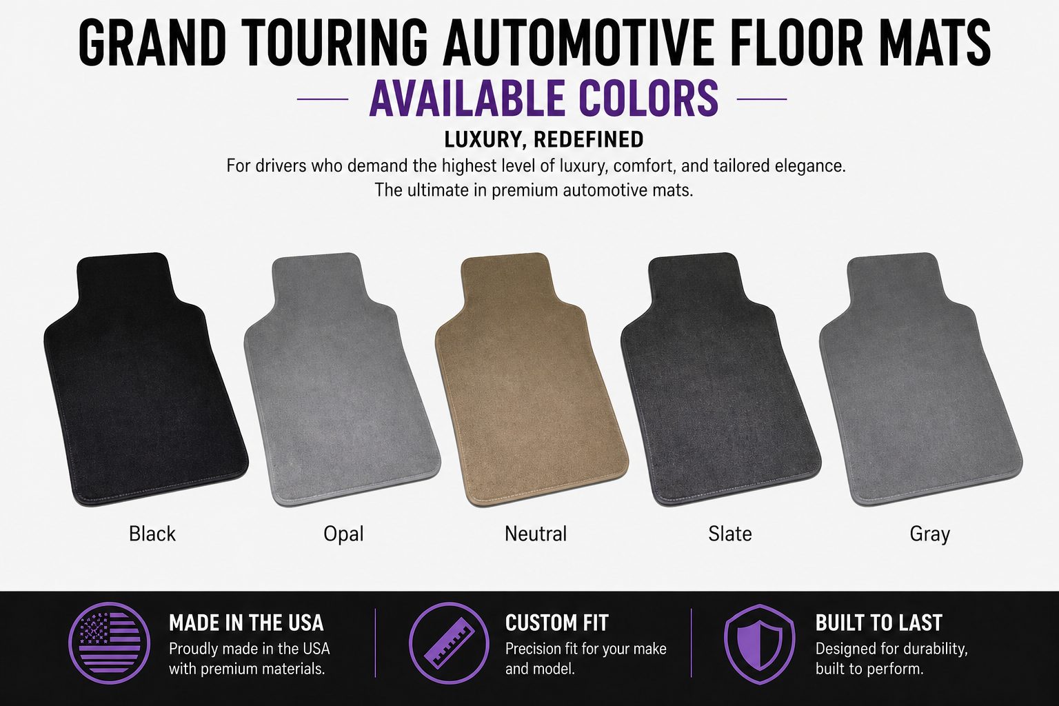 Avery Grand Touring Front Floor Mats for 1990-1997 Nissan 300ZX