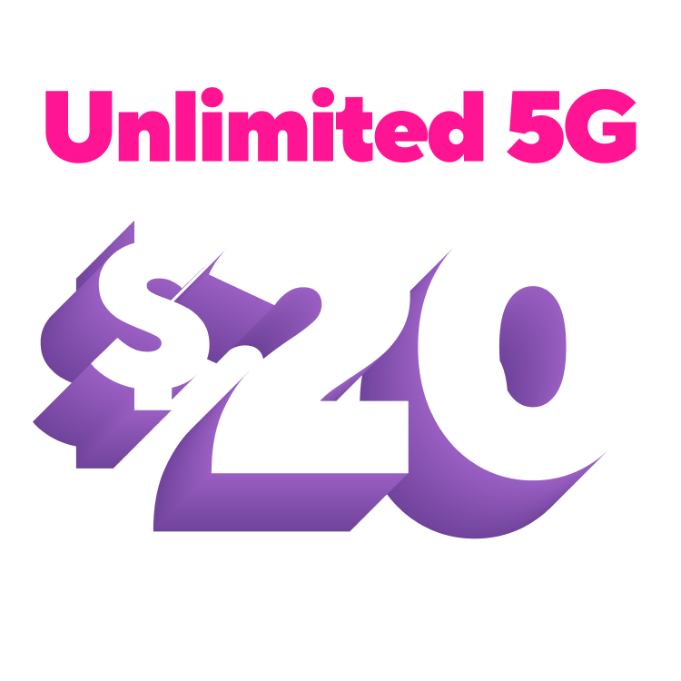 One line unlimited 5G $20