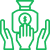 Hand holding money icon representing fundraising