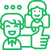 Helping hands icon representing peer appreciation