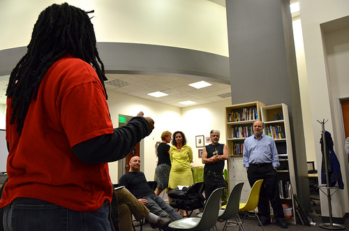 Shay from Looking Glass Photo talks to workshop attendees