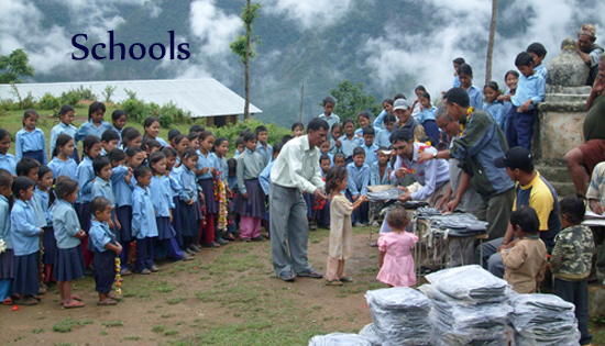Providing school supplies and teachers' salaries.