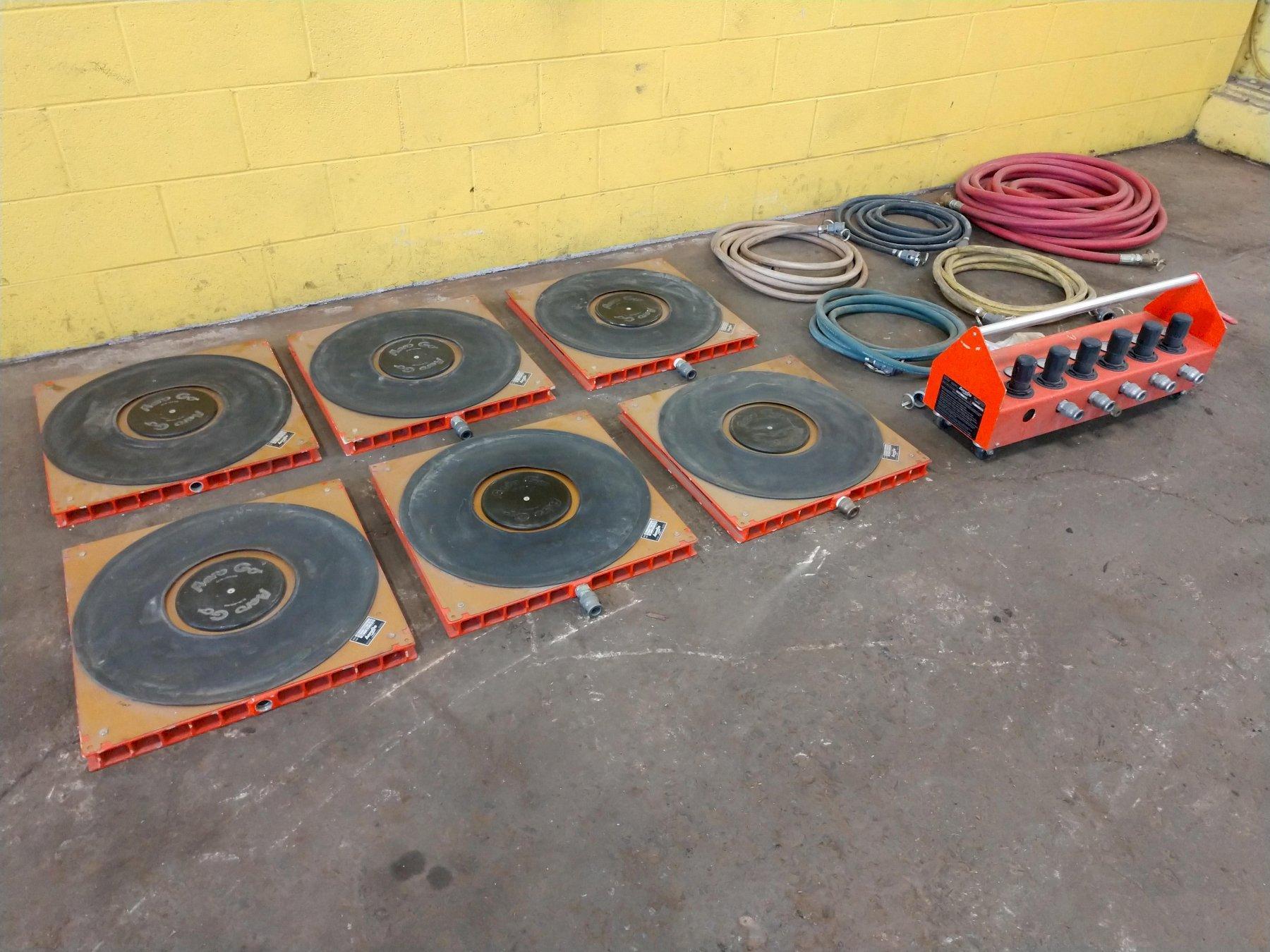 For Sale (6) 3.5 TON AEROGO MODEL 21N1690911 MACHINERY MOVING AIR SKATES WITH CONTROL STOCK
